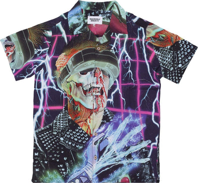 DOOMSDAY-Camicia-Manica-Corta-Uomo-Death-Glove-Shirt-All-Over-Print-da-uomo