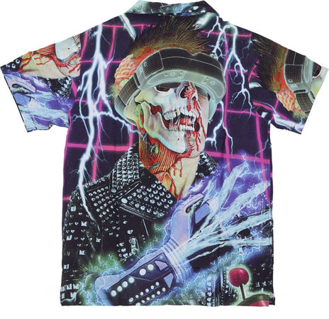 DOOMSDAY-Camicia-Manica-Corta-Uomo-Death-Glove-Shirt-All-Over-Print-da-uomo