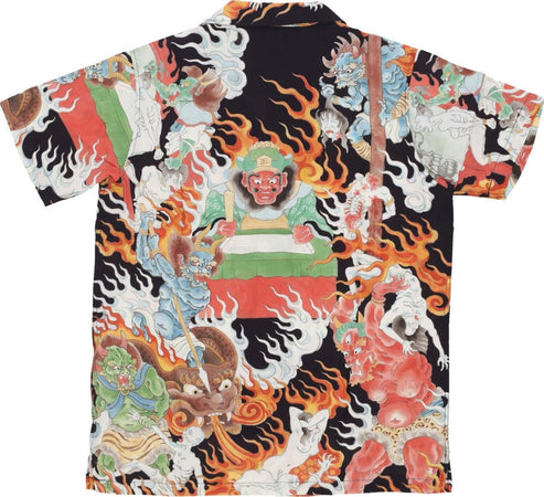DOOMSDAY-Camicia-Manica-Corta-Uomo-Inferno-Shirt-All-Over-Print-da-uomo