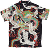DOOMSDAY-Camicia-Manica-Corta-Uomo-Water-Dragon-Shirt-All-Over-Print-da-uomo