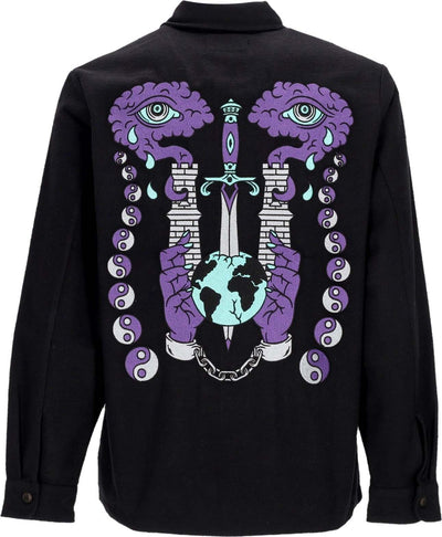 DOOMSDAY-Camicia-Manica-Lunga-Uomo-Art-Of-Seeing-Flannel-Shirt-Black-da-uomo