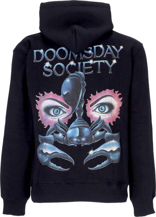 DOOMSDAY-Felpa-Cappuccio-Uomo-Mind-Control-Hoodie-Black-da-uomo