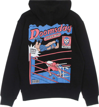 DOOMSDAY-Felpa-Leggera-Cappuccio-Zip-Uomo-El-Maligno-Zip-Hoodie-Black-da-uomo