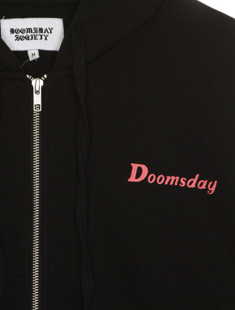 DOOMSDAY-Felpa-Leggera-Cappuccio-Zip-Uomo-El-Maligno-Zip-Hoodie-Black-da-uomo