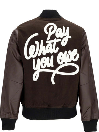 DOOMSDAY-Giubbotto-College-Uomo-Ghost-Varsity-Jacket-Brown-da-uomo