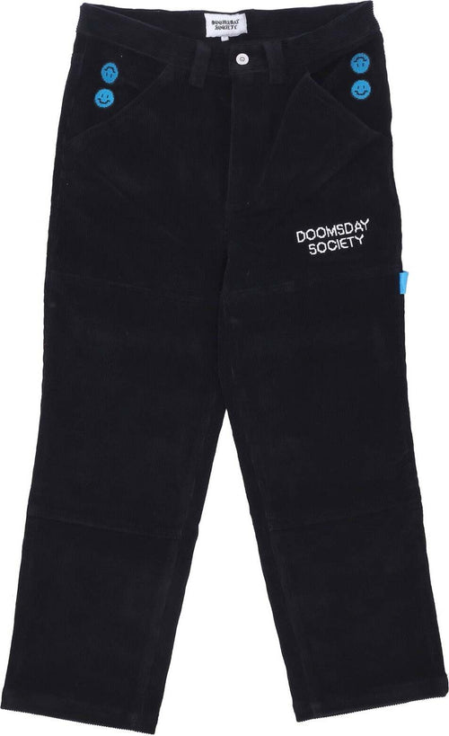 DOOMSDAY-Pantalone-Lungo-Uomo-Dos-Corduroy-Pant-Black-da-uomo