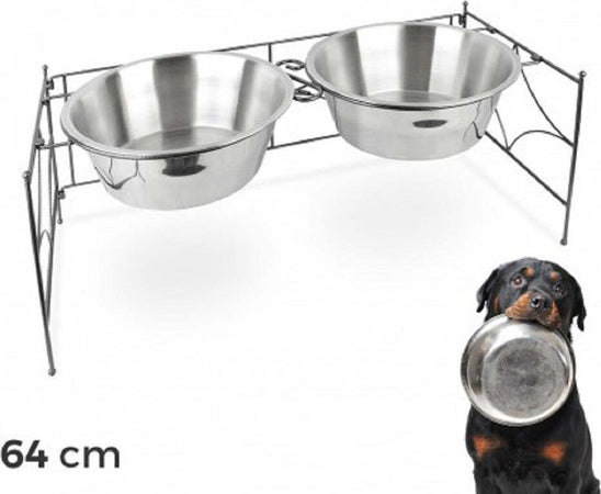 Doppia Ciotola Per Cane Cani In Acciaio Con Supporto Rialzato 44 X 21,5 X 11 Cm Prodotti per animali > Prodotti per Cani > Ciotole e Biberon Trade Shop italia - Napoli, Commerciovirtuoso.it