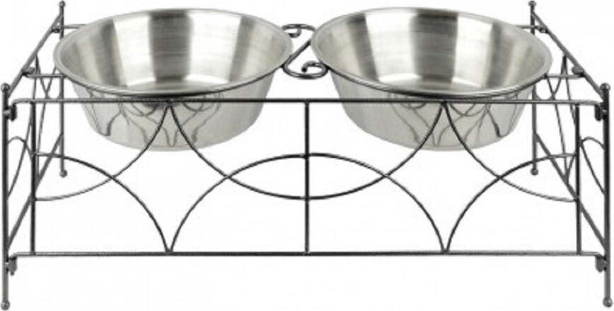 Doppia Ciotola Per Cani Cane In Acciaio Con Supporto Rialzato 53 X 22 Cm Prodotti per animali domestici/Cani/Ciotole e distributori/Ciotole rialzate Trade Shop italia - Napoli, Commerciovirtuoso.it