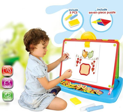 Doppia-Lavagna-Con-Supporto-Da-Tavolo-Con-Accessori-Puzzle-Lettere-E-Numeri