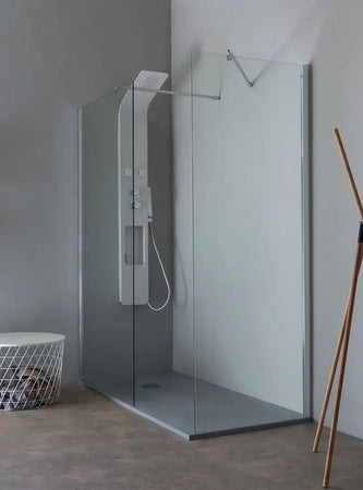 Parete Walk In H200 Anticalcare 8mm Trasparente Profili Bronzo - Shopbagno.it