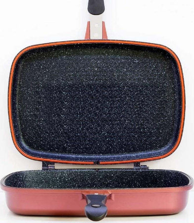 Doppia Piastra Bistecchiera Chef Cucina Da 34 Cm Rivestimento Antiaderente Marmo Casa, arredamento e bricolage > Elettrodomestici > Fornelli Piastre e Bistecchiere Trade Shop italia - Napoli, Commerciovirtuoso.it