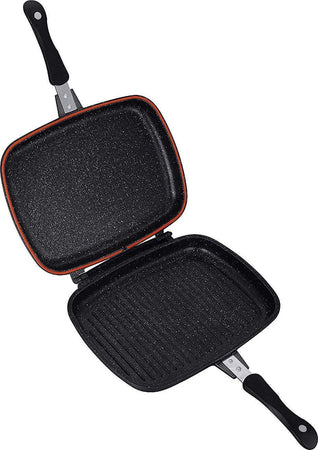 Doppia Piastra Bistecchiera Chef Cucina Da 34 Cm Rivestimento Antiaderente Marmo Casa, arredamento e bricolage > Elettrodomestici > Fornelli Piastre e Bistecchiere Trade Shop italia - Napoli, Commerciovirtuoso.it