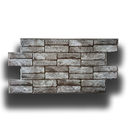 pacchi da 10 o 20 Pannelli 3D Rivestimento a parete in PVC effetto PIETRA GRIGIA DOPPIA 96x48cm Realistici, isolanti