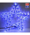 Doppia Stella Natalizia Luminosa 50 Led Colore Blu 37 X 37cm Per Uso Esterno
