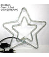 Doppia Stella Natalizia Luminosa 50 Led Colore Blu 37 X 37cm Per Uso Esterno