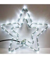 Doppia Stella Natalizia Luminosa 75 Led Colore Bianco 55x55 Cm Per Uso Esterno