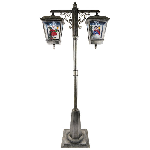 Lampione doppia lanterna decorazione natalizia da interno ed esterno h 180 cm