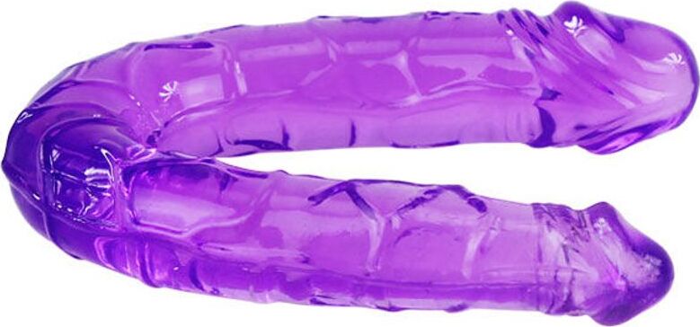 Doppio-Dildo-per-giochi-di-Coppia-Double-Dong-Viola-Lunghezza-29,8-cm-Materiale-TPR