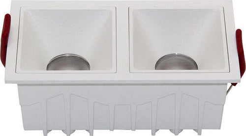 Doppio-Faretto-Da-Incasso-Moderno-Alfa-Alluminio-Bianco-Dimmerabile