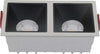 Doppio-Faretto-Da-Incasso-Moderno-Alfa-Led-Alluminio-Bianco-15W-Diffusori-Neri