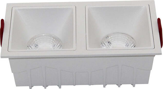 Doppio-Faretto-Da-Incasso-Moderno-Alfa-Led-Alluminio-Bianco-15W-Dimm.