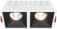 Doppio-Faretto-Da-Incasso-Moderno-Alfa-Led-Alluminio-Bianco-15W-Luce-Calda-Dimm.