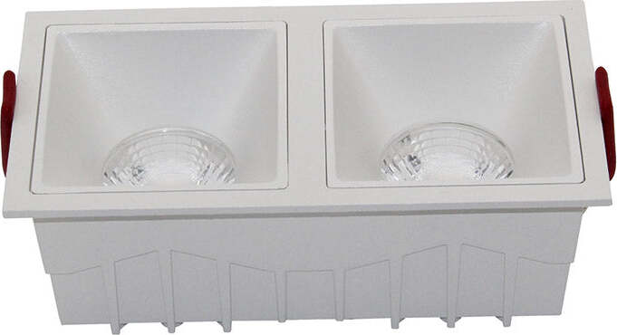 Doppio-Faretto-Da-Incasso-Moderno-Alfa-Led-Alluminio-Bianco-15W-Luce-Naturale