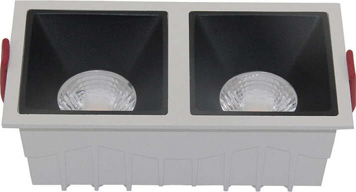 Doppio-Faretto-Da-Incasso-Moderno-Alfa-Led-Alluminio-Bianco-15W
