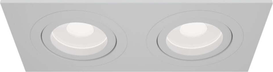 Doppio-Faretto-Da-Incasso-Moderno-Atom-Alluminio-Nero-2-Luci-Diffusore-Tessile