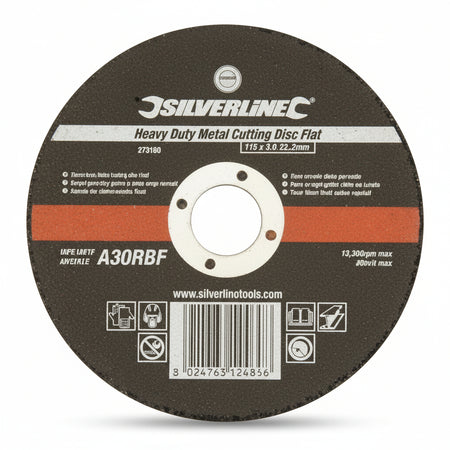 Disco da taglio piatto per metallo  125 x 3 x 22,23mm Silverline Silverline