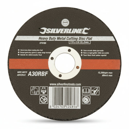 Disco da taglio piatto per metallo  125 x 3 x 22,23mm Silverline Silverline