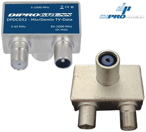 Mix-Demix MI RP IEC DIPROGRESS DPDC032 per sistema estensione internet via cavo TV DIPROGRESS