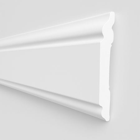 *STOCK FOLLI* Profilo o cornice per boiserie in Polimeri Bianco RAL 9016 verniciabile 47X8mm (Prezzo al metro)