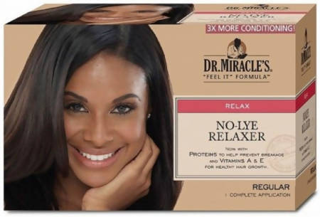 Dr. Miracle's Feel It Formula  No-Lye Relaxer, Regular Kit Idratante per Capelli Più Lisci Anti Rottura Kit Capelli Più Forti Con Shampoo, Balsamo E Accessori