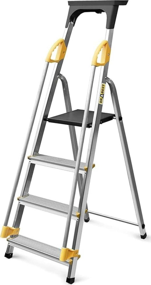 Drabest-Scalette-Serie-Pro-Scala-Domestica-In-Alluminio-A-4/5/6-Gradini-Con-Corrimano-150kg