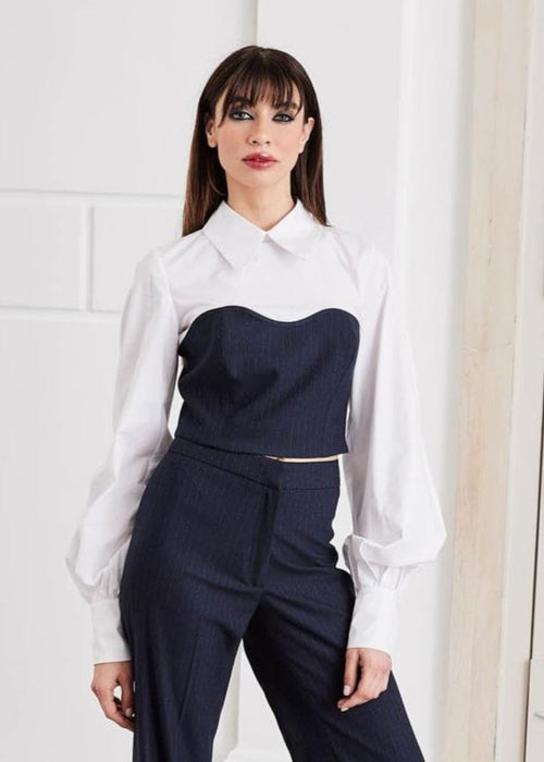 Pantalone palazzo gessato