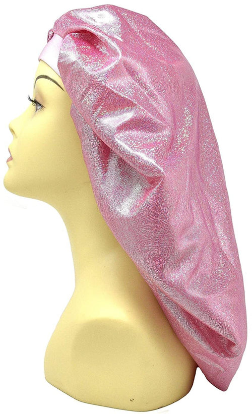 Dread World W-Twinkle Bonnet Jumbo Jumbo Plus Cuffia Capelli in Raso per Dormire Rosa Con Blocco Umidità