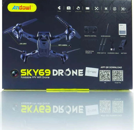 Drone Wifi 2,4 Ghz Fpv Pieghevole Sky69 Con Fotocamera 720p Lama Ventola A Led Giochi e giocattoli/Veicoli/Radiocomandati e telecomandati/Velivoli/Droni Trade Shop italia - Napoli, Commerciovirtuoso.it