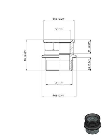 RIDUZIONE M-F 1"1/2-1"1/4 confezione da 10 pezzi
