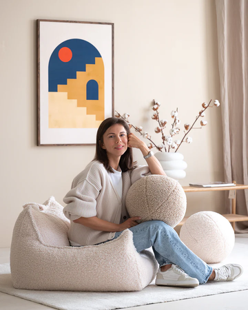 Cuscino Wigiwama Cream White Ball Cushion