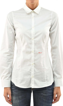 Dsquared-2-Camicia-Bianca-Donna-Logo-Ricamato-Mod.S75DL0189S36271010-da-donna