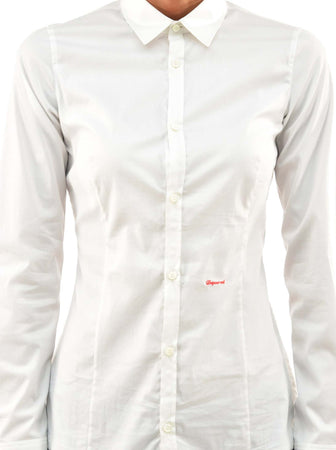 Dsquared-2-Camicia-Bianca-Donna-Logo-Ricamato-Mod.S75DL0189S36271010-da-donna