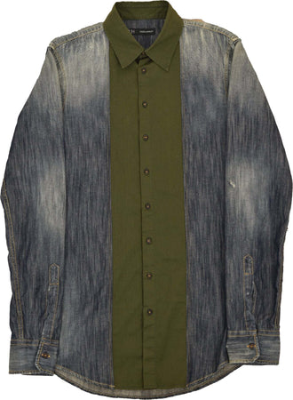 Dsquared-2-Camicia-Jeans-Blu-Uomo-Inserto-Tessuto-Mod.S74DL0570S30114470-da-uomo