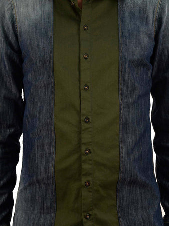 Dsquared-2-Camicia-Jeans-Blu-Uomo-Inserto-Tessuto-Mod.S74DL0570S30114470-da-uomo
