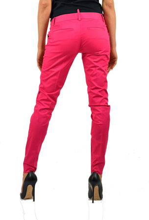 Dsquared-2-Pantaloni-Fucsia-Donna-Cotone-Bottoni-Mod.S72KA0439S40221055-da-donna