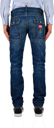 Dsquared-2-Slim-Jean-Blu-Uomo-Cotone-Bottoni-Mod.S74LA0490S30281470-da-uomo