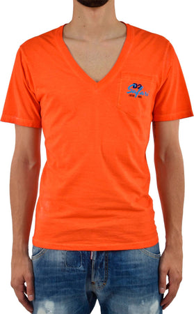 Dsquared-2-T-Shirt-Arancione-Uomo-Stampa-Grafica-Mod.S71GD0123S21600186-da-uomo