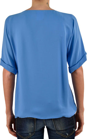 Dsquared-2-T-Shirt-Blu-Donna-Seta-Logo-Mod.S75NC0347S41339083-da-donna