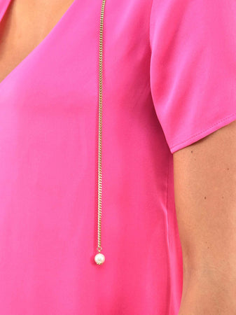 Dsquared-2-T-Shirt-Rosa-Donna-Seta-Pendenti-a-Catena-Mod.S72NC0403S39499053-da-donna