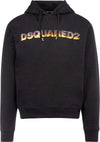 Dsquared2-Felpa-Uomo-Con-Cappuccio-Nera-Maxi-Logo-S74gu0350